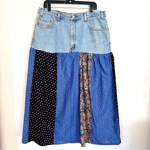 Levi’s Patchwork Homemade Maxi Skirt Size 14/16